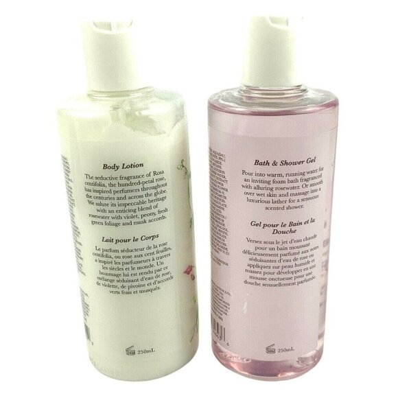 Crabtree & Evelyn Rosewater Set Bath Shower Gel and Body Lotion 8.5 fl oz each - Picture 2 of 3
